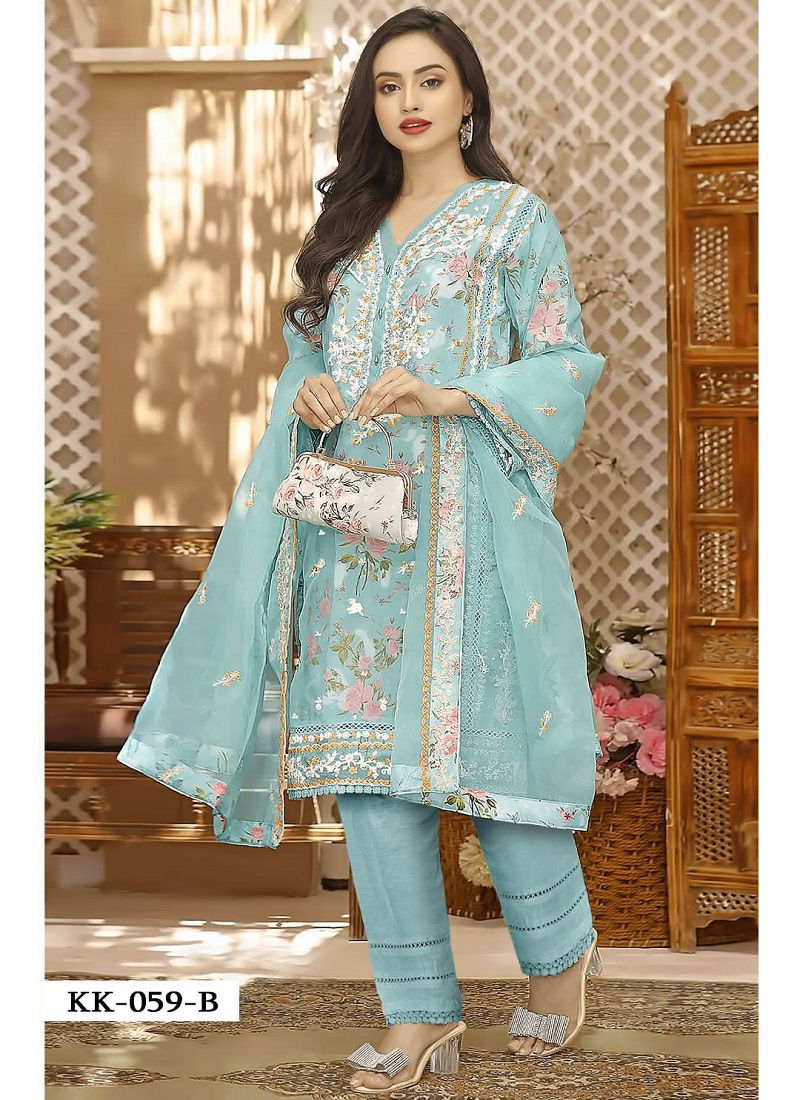 KK 59 Organza Pakistani Suits Catalog